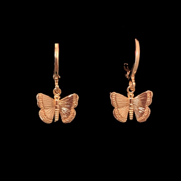 Gold butterfly earrings - Picture 1 of 3